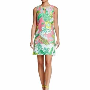Taylor- Floral Women Dress size 8 in Vibrant Pink and Green Great Condition